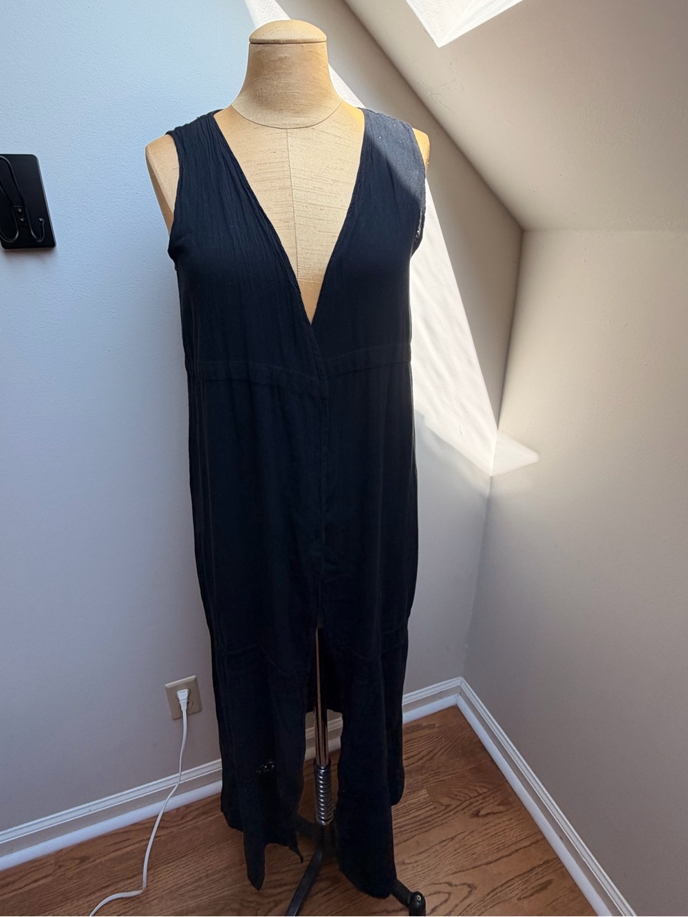 SeaSpice Resort Wear Coverup Maxi Dress 100% cotton black